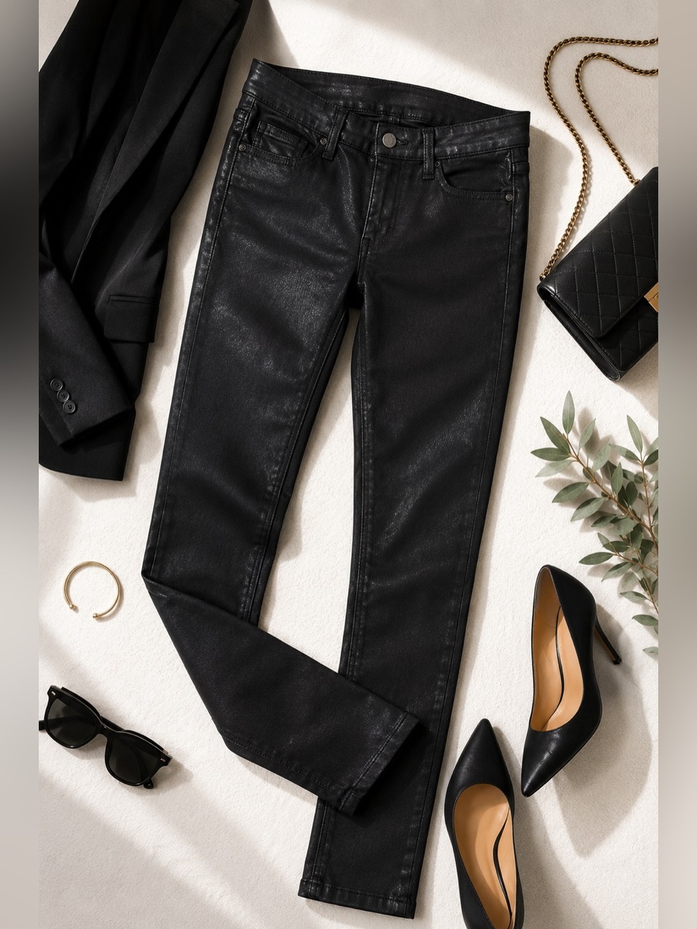 Joe's Jeans Black Coated Skinny Jean